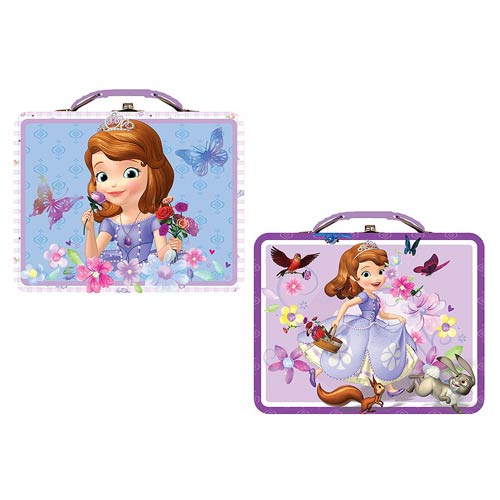 Sofia the First Large Embossed Carry All Tin Lunch Box Set